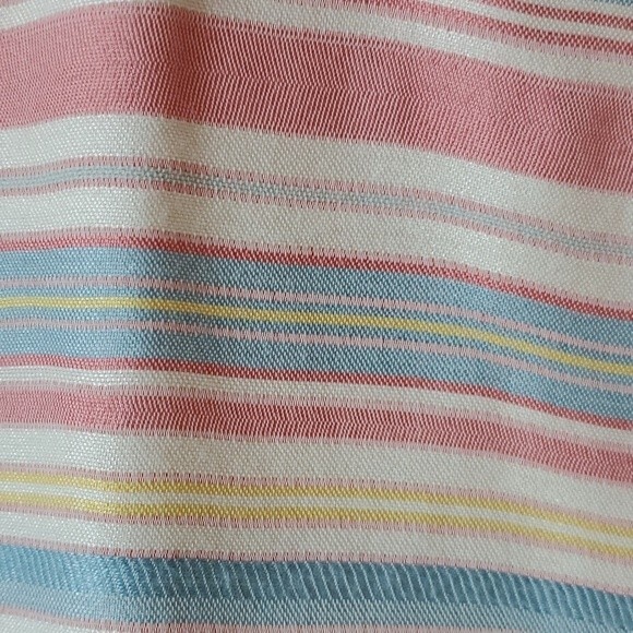 OSCAR DE LA RENTA STRIPED SKIRT WHITE PINK BLUE YELLOW SIZE 10 - Picture 2 of 10